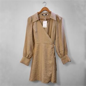 New “& Other Stories” Elegant Tan Wrap Dress Size US 4